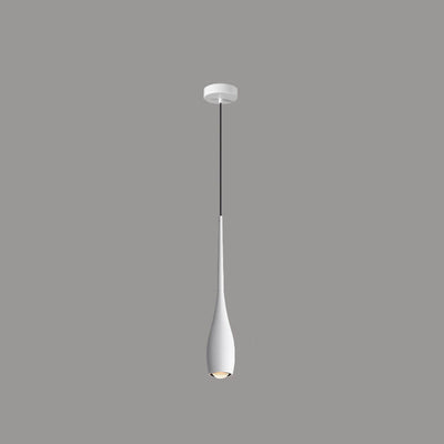 Lampe suspendue LED en aluminium, couleur unie, minimaliste et moderne, noir et blanc, en forme de larme 