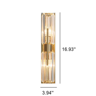 Modern Luxury Crystal Strip 2-Light Wall Sconce Lamp