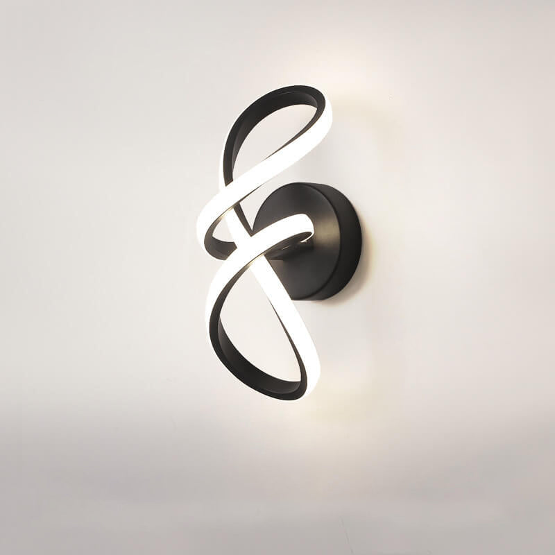 Nordische LED-Wandleuchte aus Aluminium in einfacher Twisted-Line-Form 