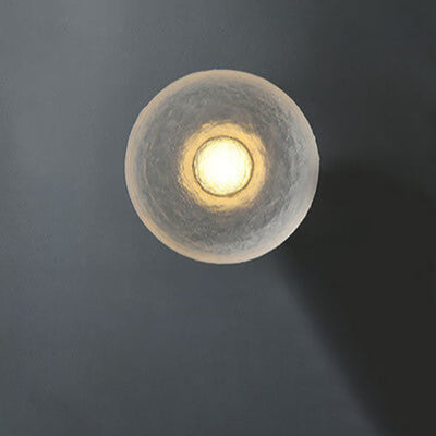 Modern Minimalist Resin Clear Round Disc LED Wall Sconce Lamp