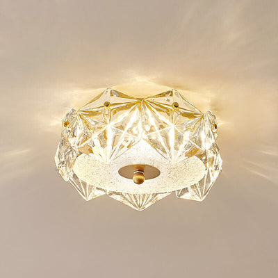 Nordic Modern Round Crystal Edge Design LED Flush Mount Light