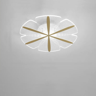 Modern Creative Clear Acrylic Round Flower LED Flush Mount Ceiling Light