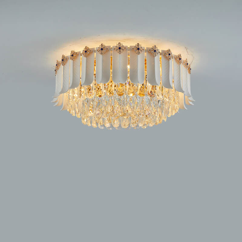 European Light Luxury Crystal 8/12 Light Unterputz-Deckenleuchte 