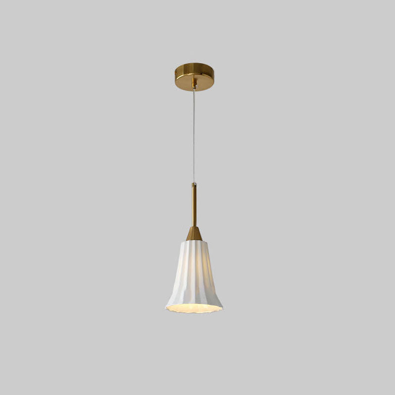 Modern Minimalist Ceramic Texture Bell 1-Light Pendant Light