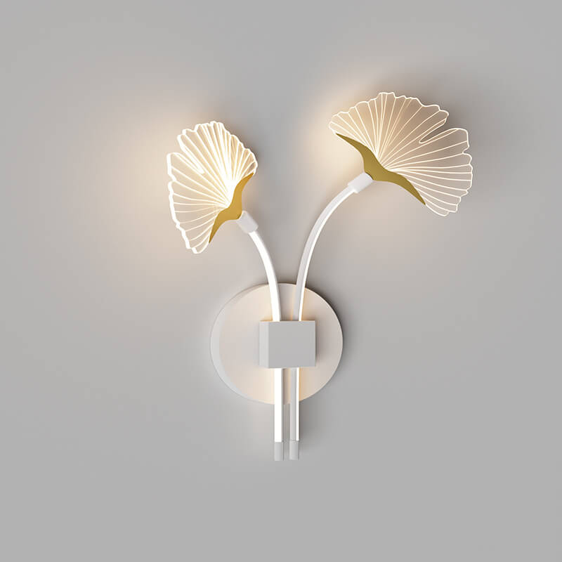 Modern Minimalist Iron Ginkgo Leaf Acrylic Lampshade LED Wall Sconce Lamp