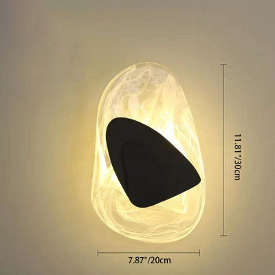 Modern Minimalist Irregular Oval Hardware Glass LED Wall Sconce Lamp For Bedroom