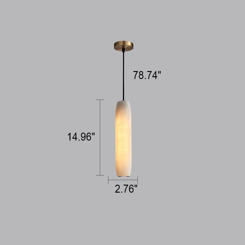 Nordic Luxury Marble Bronze Column 1-Light Pendant Light