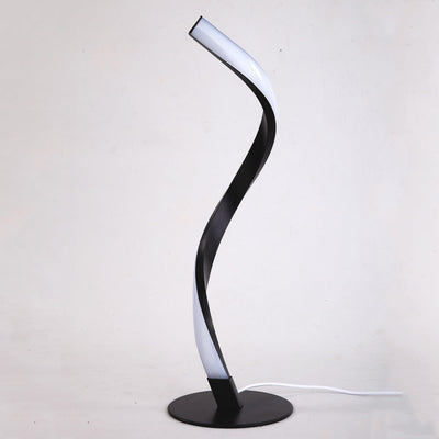 Modern Minimalist Aluminum Spiral Strip LED Table Lamp For Home Office