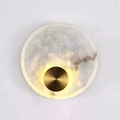 Nordic Resin Round Marble Pattern Design 1-Light Wall Sconce Lamp