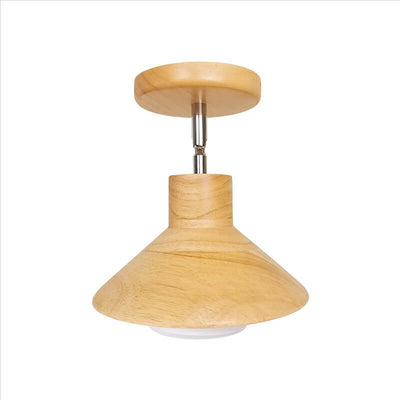 Nordic Wooden Log Cone 1-Light Semi-Flush Mount Deckenleuchte