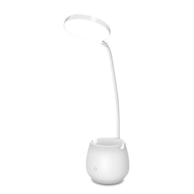 Modern Pure White Multifunctional USB Rechargeable LED Eye Care Table Lamp