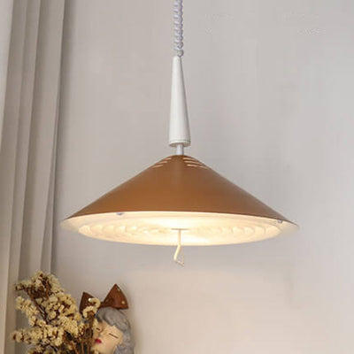 Japanese Wabi-sabi Liftable Iron 1-Light Pendant Light