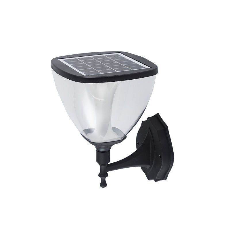 Solar Outdoor Triangle Jar Wasserdichte LED Patio Wandleuchte Lampe 