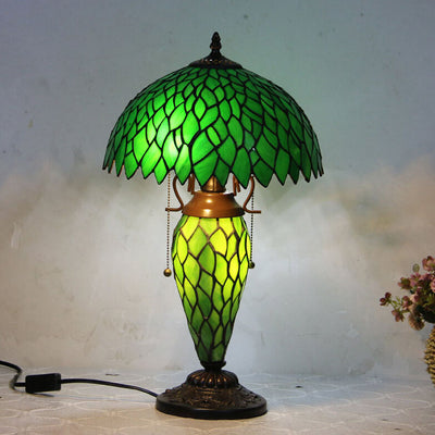 European Vintage Glass Iron 2-Light Table Lamp