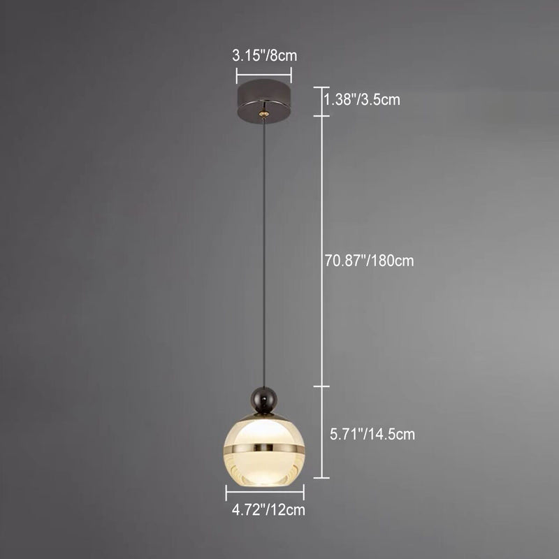 Nordic Minimalist Acrylic Round Ball 1/3 Light Island Light Chandelier