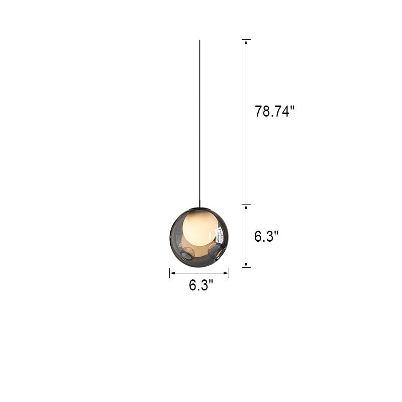 Modern Minimalist Glass Orb 1-Light Pendant Light