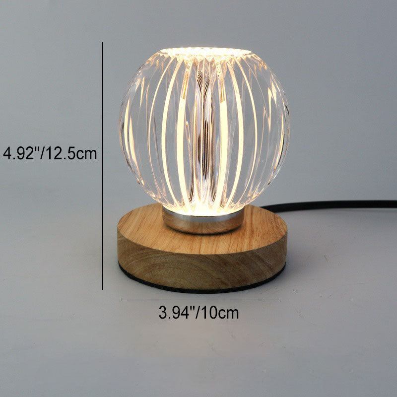 Modern Light Luxury Acrylic Round Ball USB Wireless Charging Touch LED Table Lamp