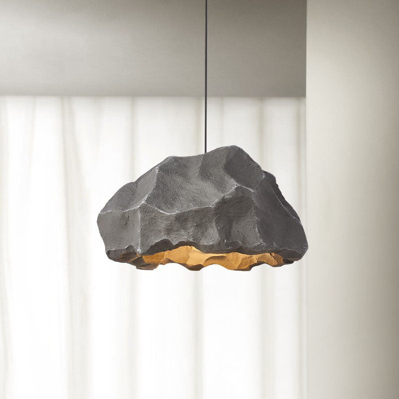 Luminaire suspendu à 1 lumière en ciment et fausse pierre Nordic Wabi-Sabi 