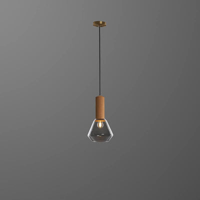 Modern Luxury Copper Glass Jar 1-Light Pendant Light