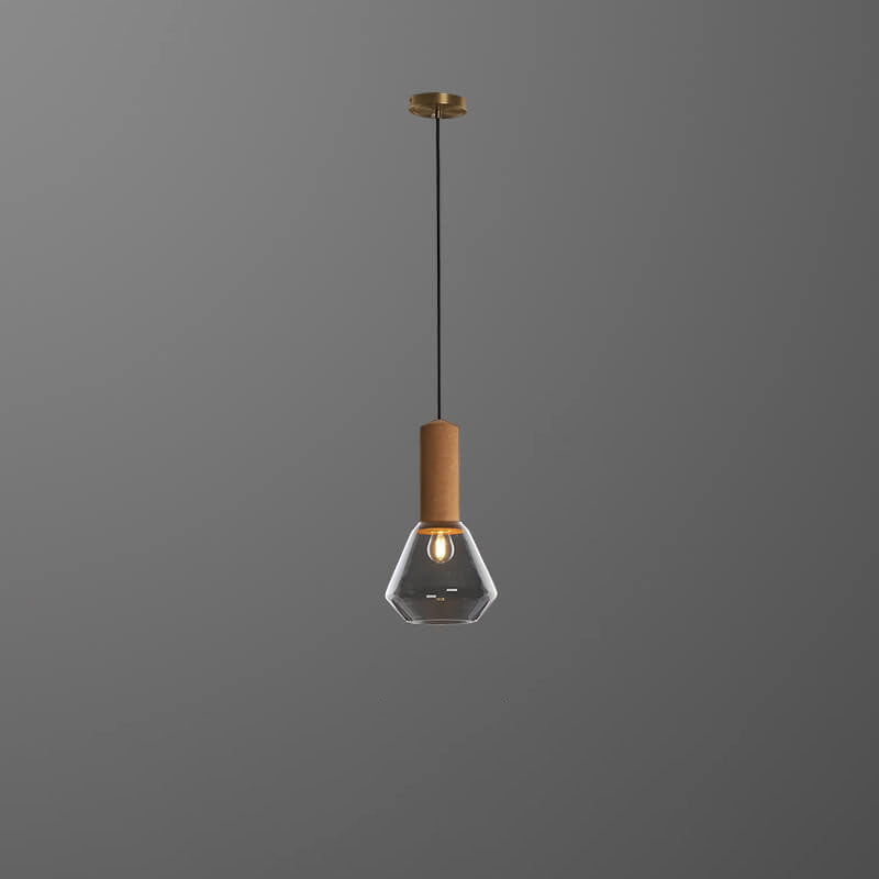 Modern Luxury Copper Glass Jar 1-Light Pendant Light