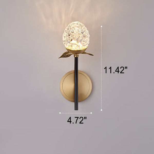 Modern Luxury Crystal Apple Branch 1/2 Light Wall Sconce Lamp