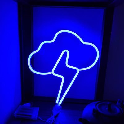 Creative Neon Cloud Lightning Shape LED Battery/USB Decorative Light