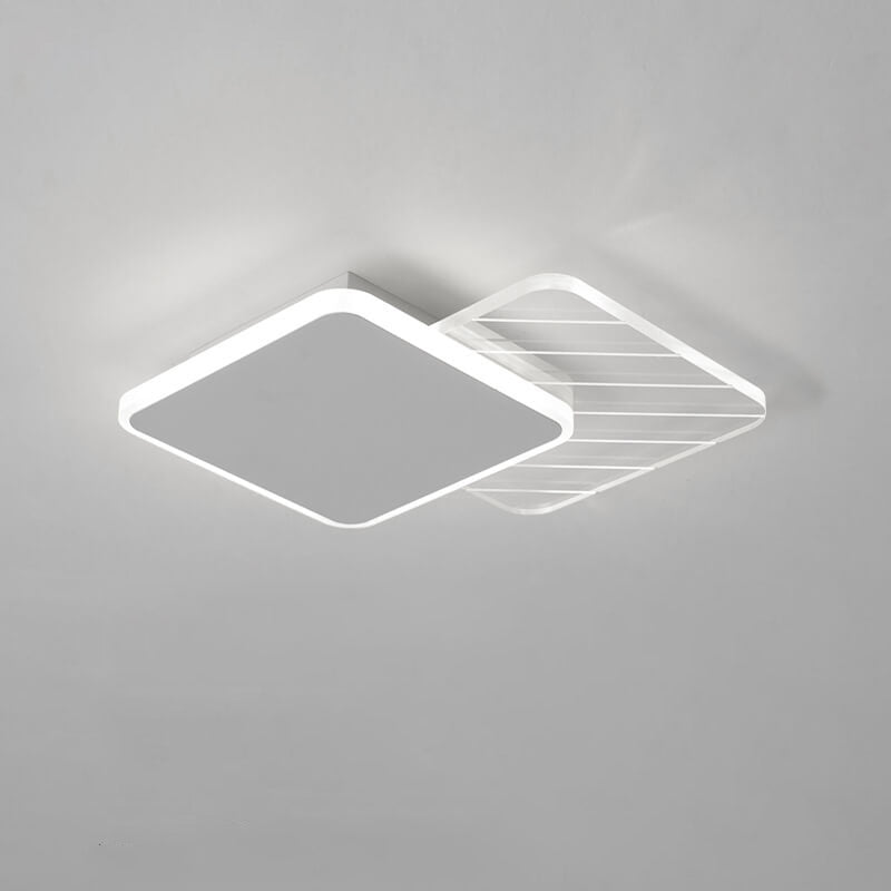 Creative Simple Geometric Overlap Design LED Flush Mount Light