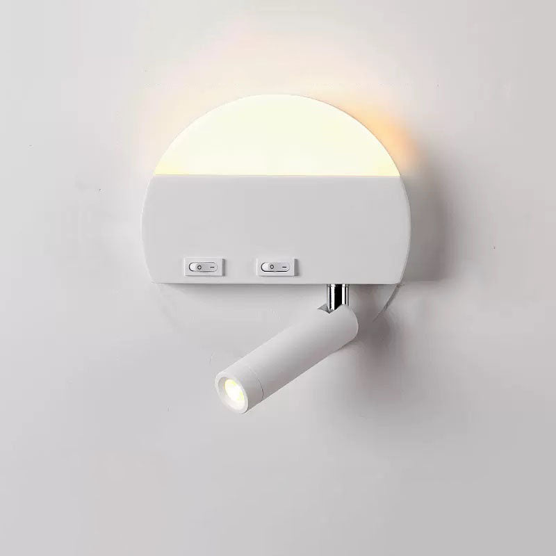 Moderne minimalistische runde quadratische Acryl-Aluminium-LED-Lesewandleuchte
