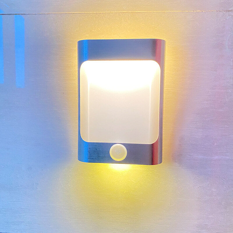 Modern Rectangular Body Sensor Aluminum USB Rechargeable LED Wall Sconce Lamp