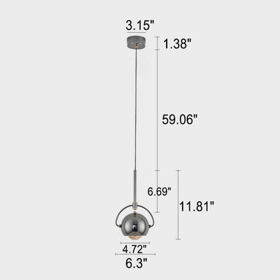 Moderne minimalistische COB-Pendelleuchte aus Eisen mit rundem Kopf und 1 Leuchte 
