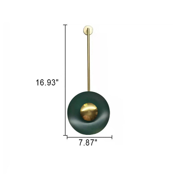 Modern Minimalist Dark Green Round Long Pole LED Wall Sconce Lamp