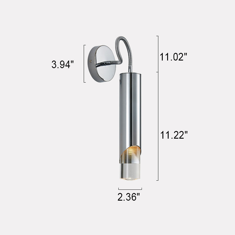 Vintage Chrom Säule Acryl Aluminium LED Wandleuchte Lampe