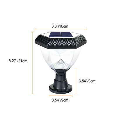 Modern Simplicity Solar Hexagonal Quadrilateral Triangle Round ABS Acrylic LED Post Head Light For Garden