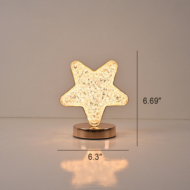 Nordic Creative Acryl Mond Stern Geometrie Metall LED USB Tischlampe –  BulbSquare