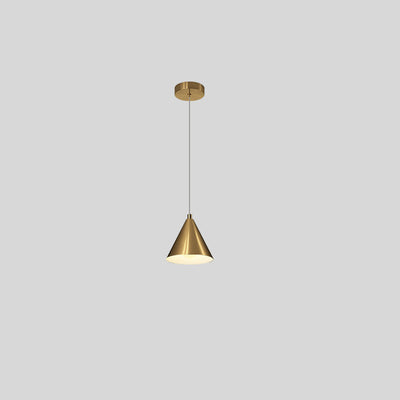 Nordic Minimalist Brass Cone 1-Light Pendant Light