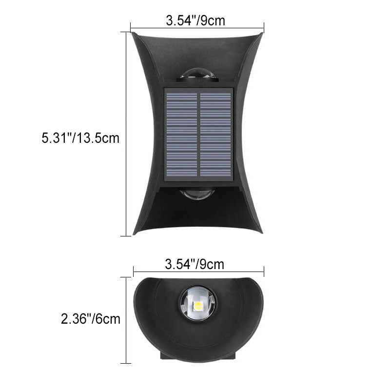 Modern Solar Flared LED Courtyard Enclosure Outdoor Wall Sconce Lamp