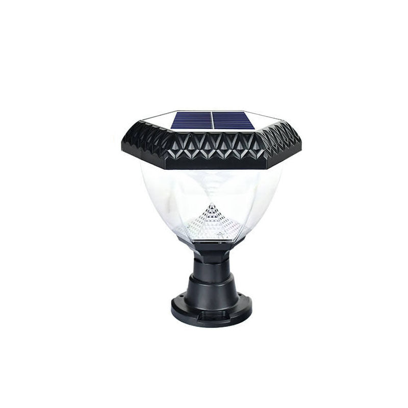 Modern Simplicity Solar Hexagonal Quadrilateral Triangle Round ABS Acrylic LED Post Head Light For Garden