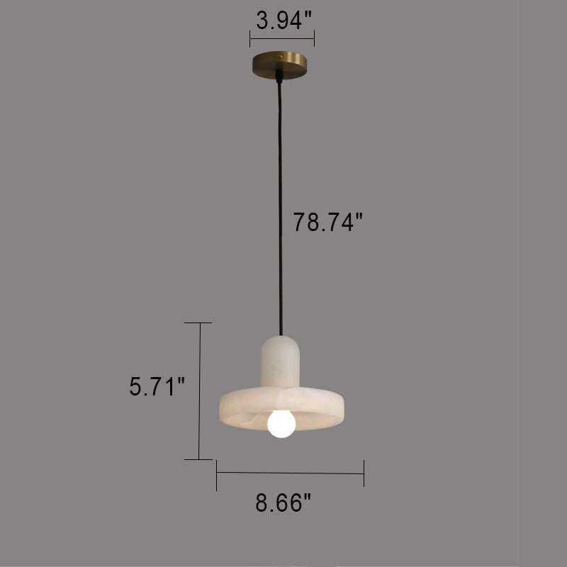 Lampe suspendue ronde à 1 lumière à géométrie lucite de luxe minimaliste 