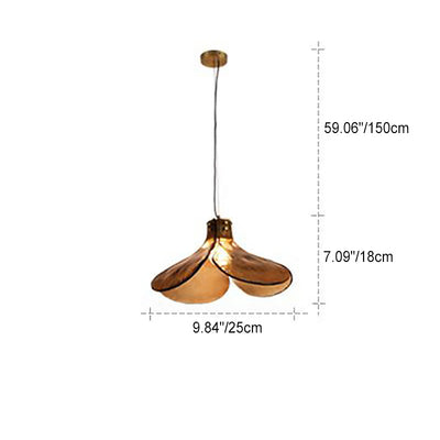 Contemporary Retro Clover Copper Glass 1-Light Pendant Light For Living Room