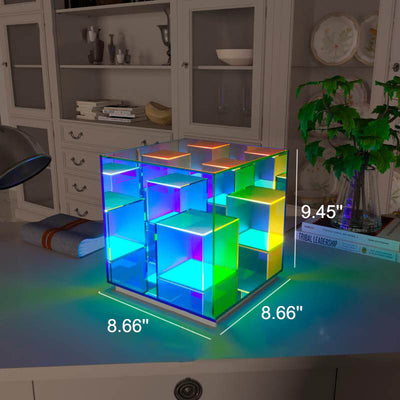 Lampe de table LED Rubik's Cube en acrylique moderne RVB 
