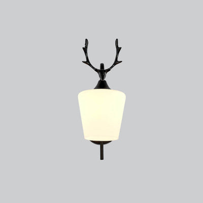 Nordic Creative Antler Glass Cone Shade 1-Licht-Wandleuchte 