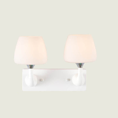 Nordic Minimalist White Glass Cup Shade 1/2 Light Wandleuchte 