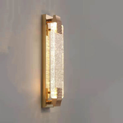 Light Luxury Gold Bubble Crystal Rectangular LED Wall Sconce Lamp