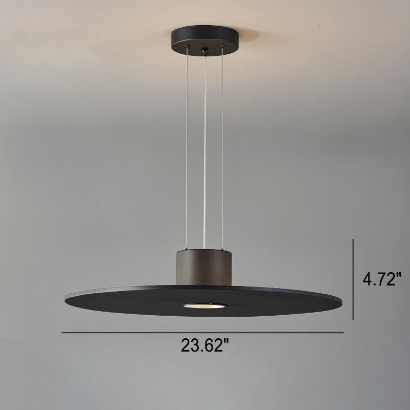 Modern Minimalist Flying Saucer Round Flat Hardware LED Pendant Light