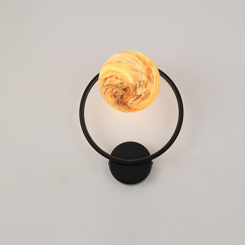 Modern Creative Planet Glass Circle 1-Light Wall Sconce Lamp