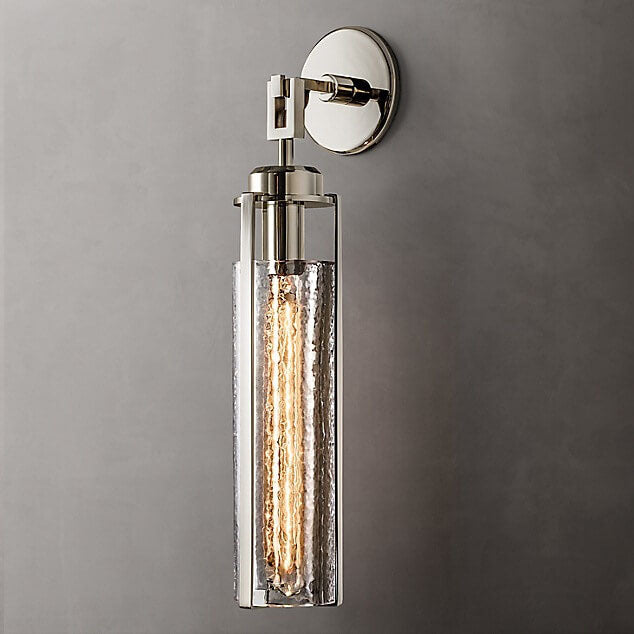 European Light Luxury Metal Glass 1-Light Wall Sconce Lamp