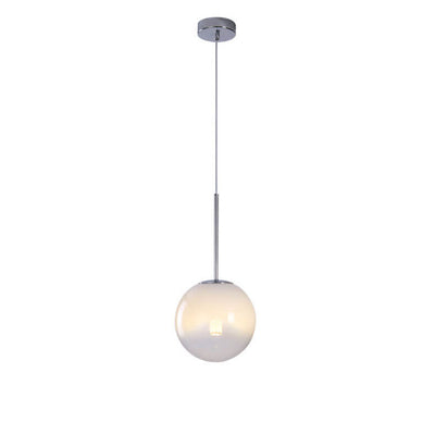 Nordic Vintage Gradient Glass Orb Chrome Ring 1-Light Pendant Light