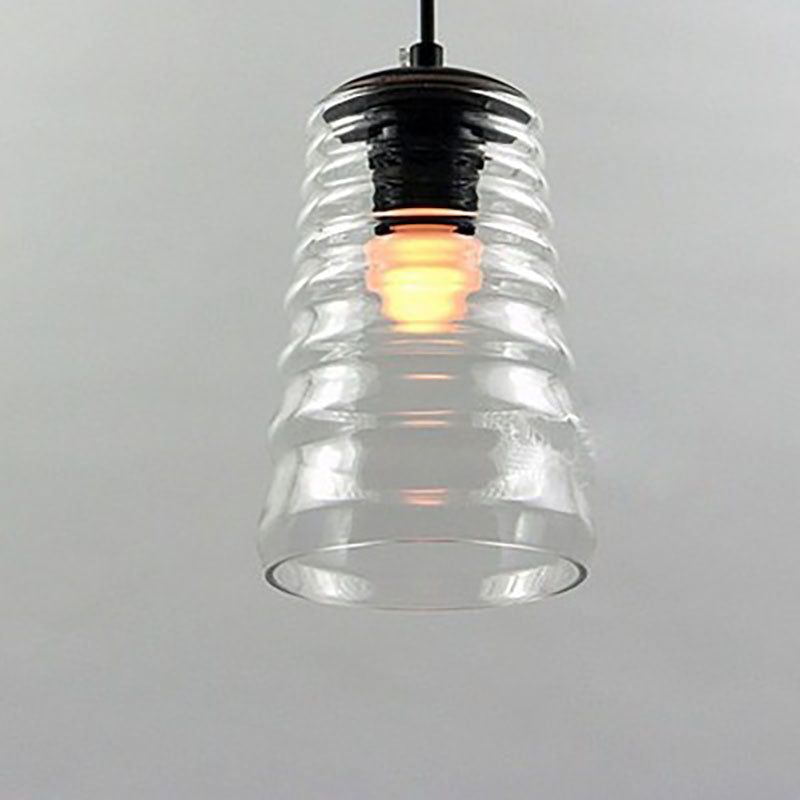 Modern Industrial Clear Glass Iron 1-Light Pendant Light