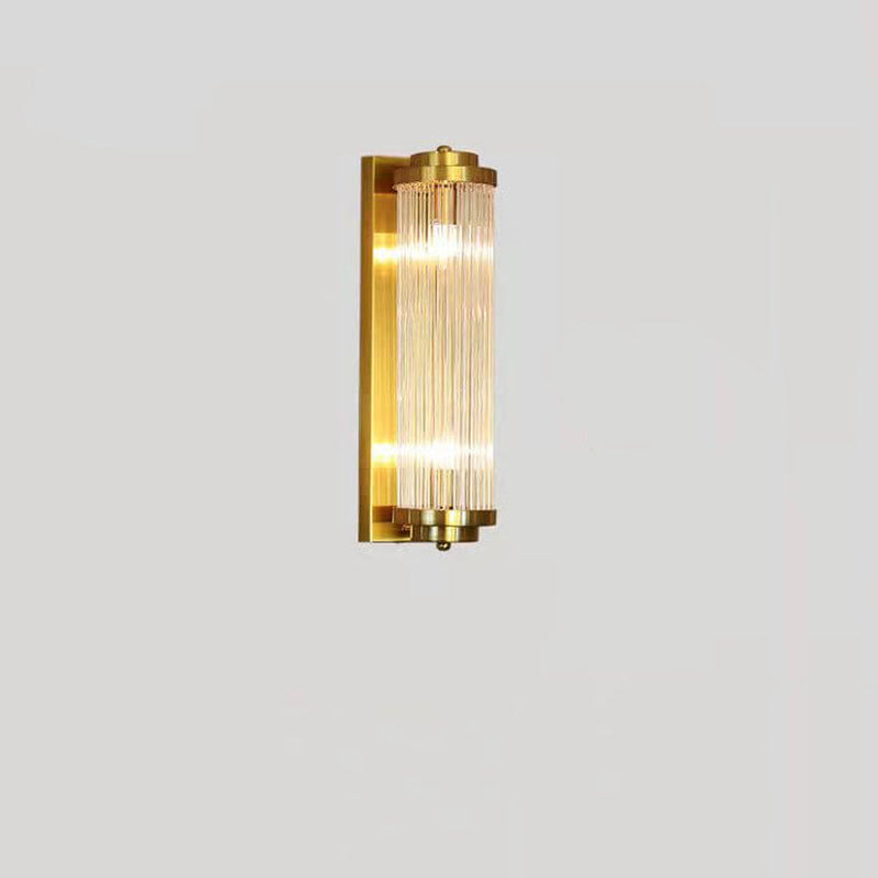 Modern Luxury Crystal Cylinder Column Rotation 2-Light  Wall Sconce Lamp