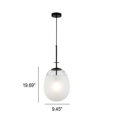 Nordic Light Luxe Lait Blanc Verre Triangle Rond 1 Lumière Suspension 